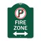 Signmission Fire Zone No Parking & Arrow Pointing Left & Right Heavy-Gauge Alum Sign, 18" x 24", GW-1824-23975 A-DES-GW-1824-23975 - alternate 1